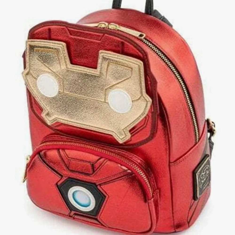 Loungefly x Marvel Pop! Iron Man Light Up‎ Mini Backpack Metallic Leather
